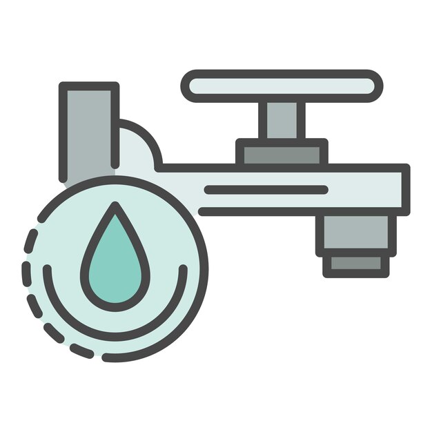 Smart water tap icon Outline smart water tap vector icon color flat isolated on white