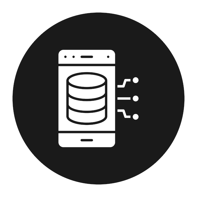 smartphone database vector icon can be used for web hosting iconset