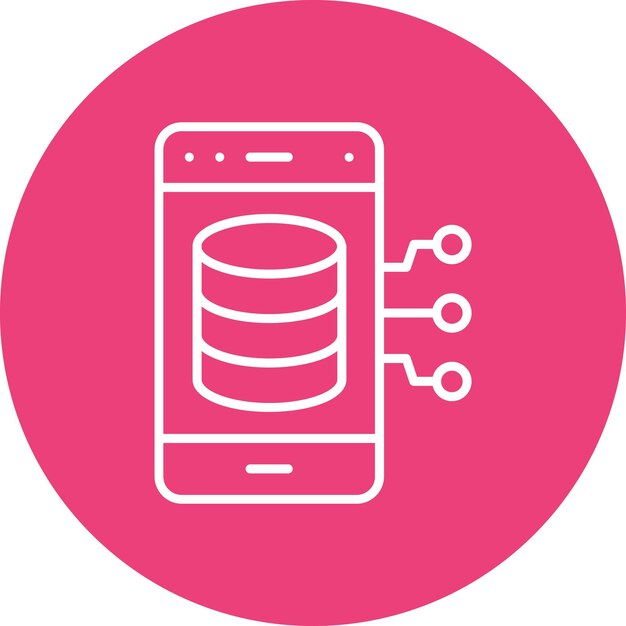 Smartphone Database Vector Illustration Style
