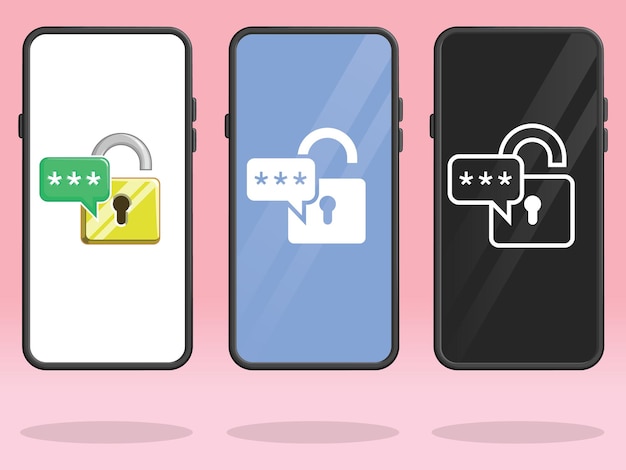 smartphone lock open password chat message