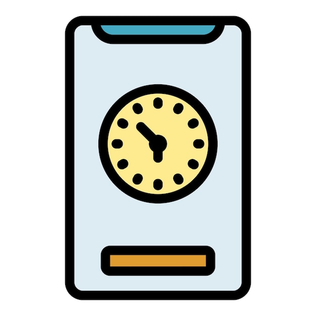smartphone manager icon outline vector job project online office color flat