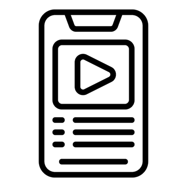 Smartphone play icon outline vector Finance creative Work person