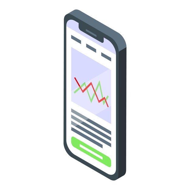 smartphone showing stock market crash with graph going down