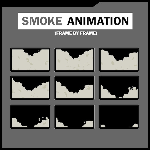 smoke animation - frame by frame sequence