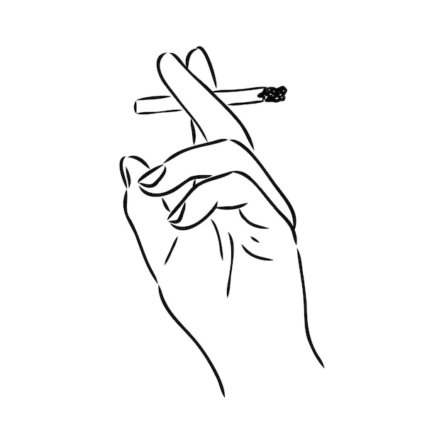 Smoking cigarette vector illustration in sketch style illustration of cigarette in vintage engraved