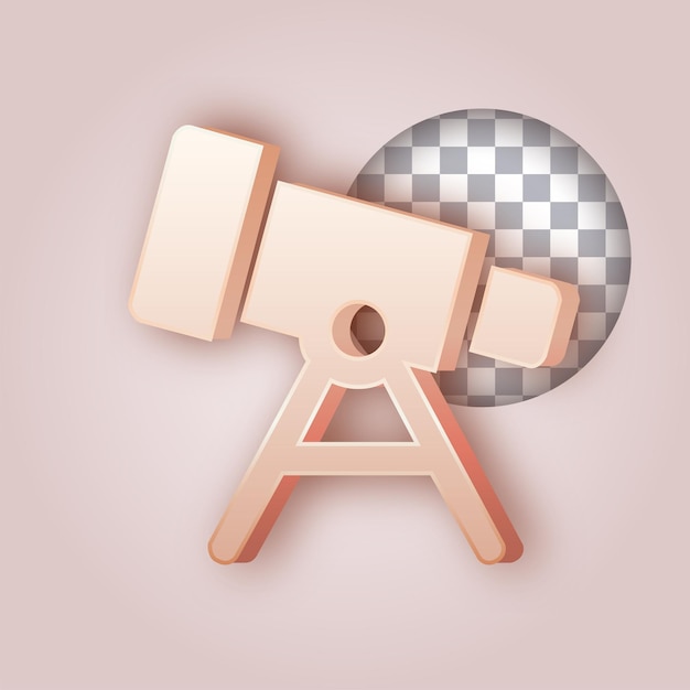 smooth butter color effect telescope icon with customizable background
