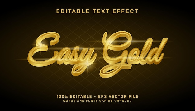 Snadný zlatý 3D textový efekt upravitelný textový efekt
