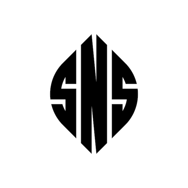 sns circle letter logo design with circle and ellipse shape sns ellipse letters with typographic style the three initials form a circle logo sns circle emblem abstract monogram letter mark vector