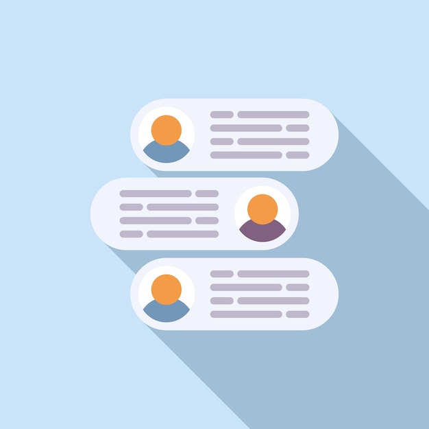 Social chat icon flat vector Message element Phone app