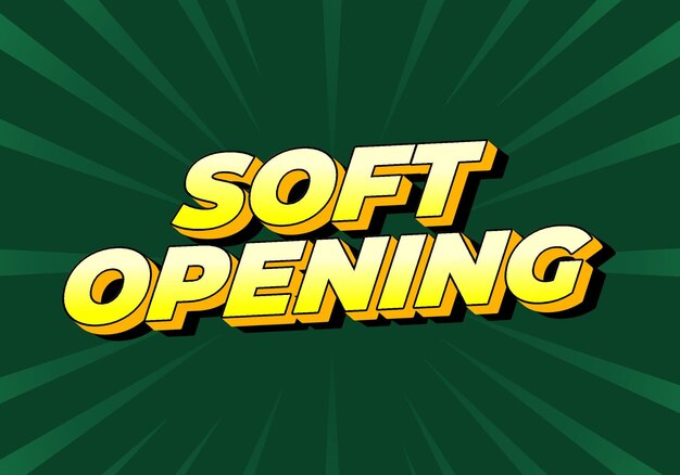 soft opening text effect for digital ads with 3d style