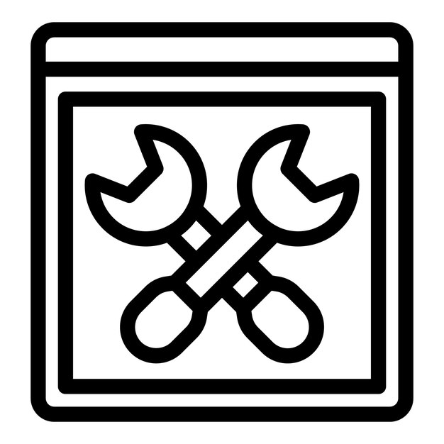software development icon outline vector technical programming improvements