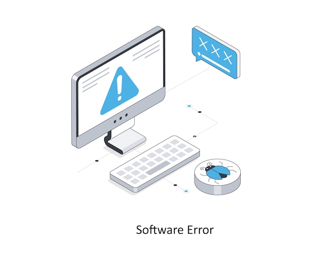 Software Error isometric stock illustration EPS File stock illustration