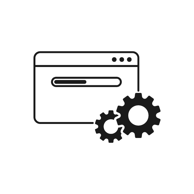 software icon configure or update website seo optimization maintenance or develop system install