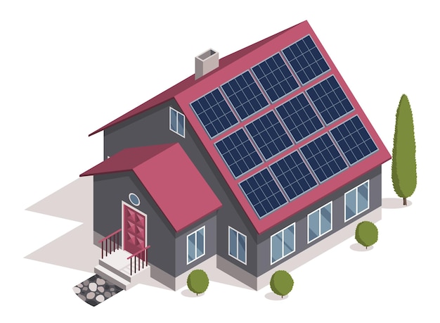 solar cell installed ecology energy saving concept for free energy smart home system for new home