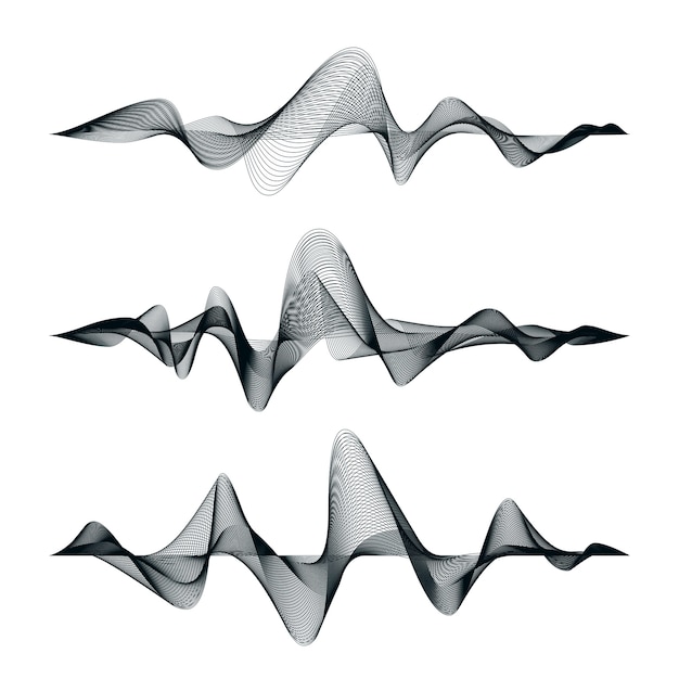 sound waves track design. set of audio waves. abstract equalizer.
