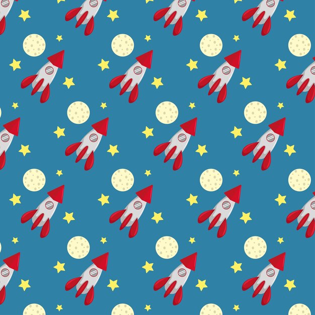 space pattern with rocket