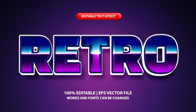 space text editable text effect template retro neon light effect futuristic glowing text style