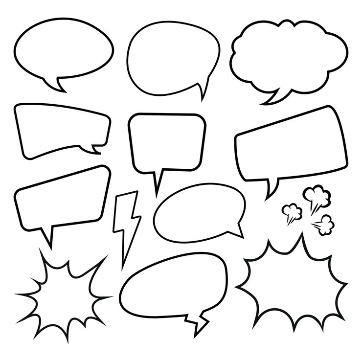 Vektor speech bubble blank comic speech bubble vector