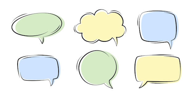 speech bubbles different shapes for text chat message element