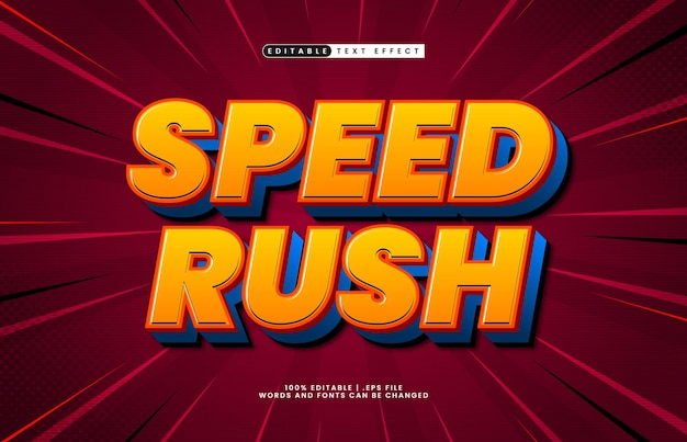 speed rush editable text effect with a race and speed text style