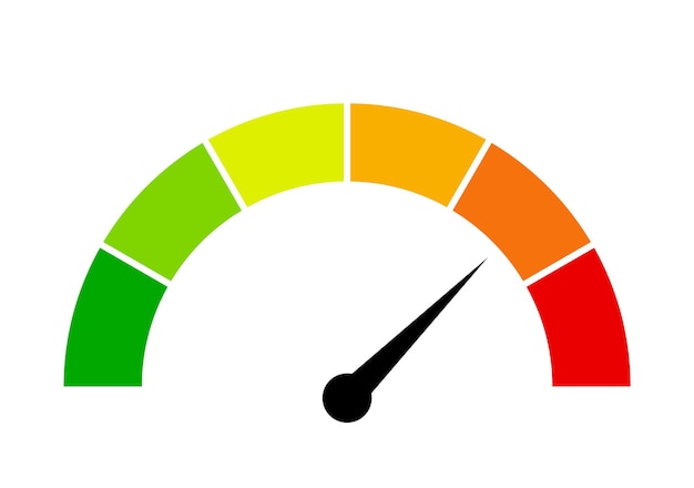 Speedometer Flat Icon Customer Satisfaction Meter Level Illustration