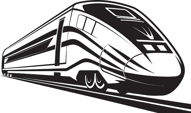 Speedy Sleek Emblem Design of Bullet Train Rapid Runner Black Logo with High Speed Train