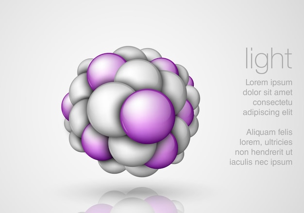 Sphere in the form of molecules and balls