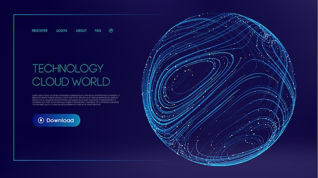 sphere shield protect in abstract style virus protection bubble sphere lines technology background magic orb vector illustration