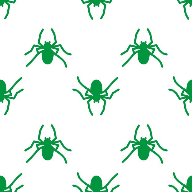 Spider vector seamless pattern on a white background Insect pattern print on textiles