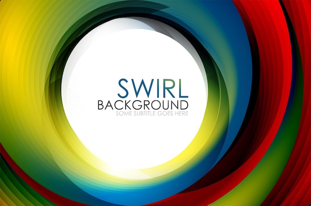 Spiral swirl flowing lines 3d effect abstract background vector digital business or techno motion template