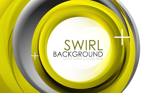 spiral swirl flowing lines 3d vector abstract background vector illustration