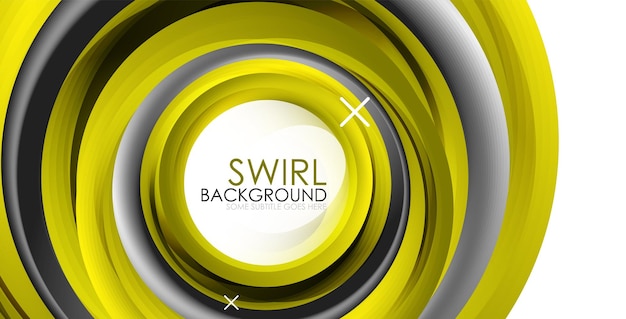 spiral swirl flowing lines 3d vector abstract background vector illustration