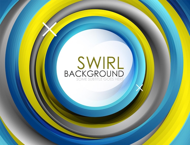 spiral swirl flowing lines 3d vector abstract background vector illustration