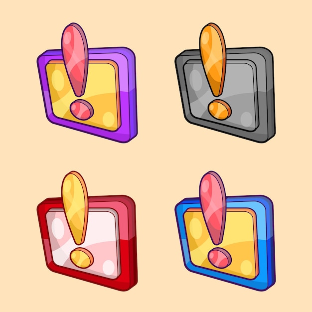 Square Caution Mark Isometric Vector Design