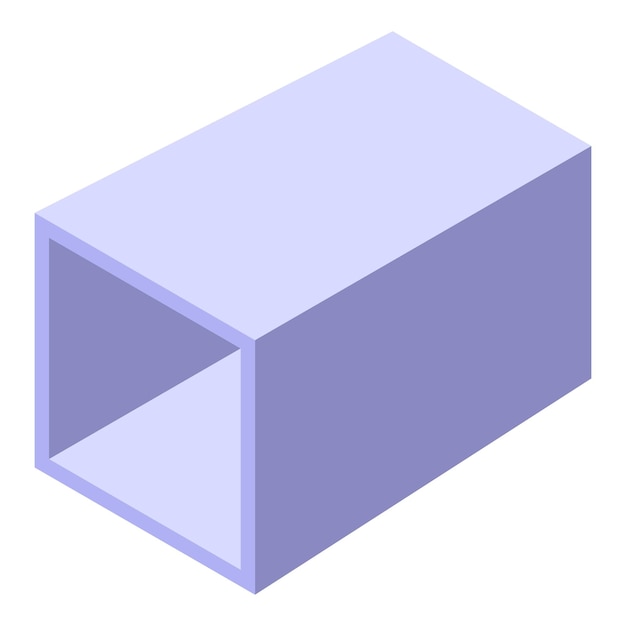 Square section pipe isometric view showing hollow center