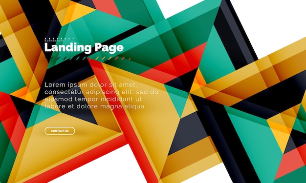 square shape geometric abstract background landing page web design template