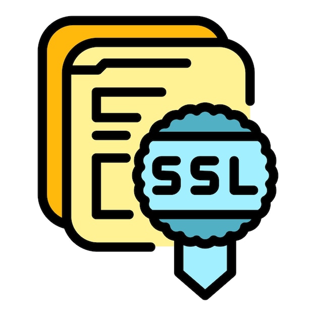 Ssl emblem icon Outline ssl emblem vector icon color flat isolated