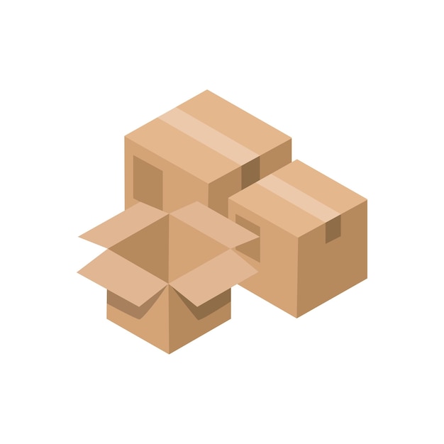 Stacked Cardboard Boxes in Warehouse Storage