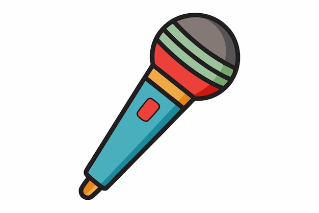 Standing microphone clipart vector art and illustration