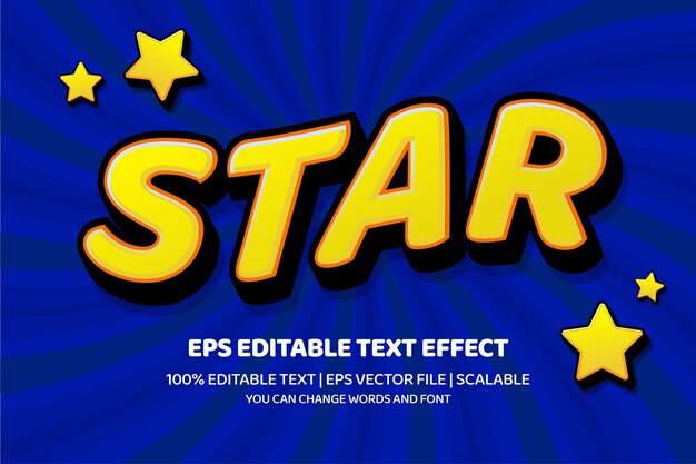 star comic style editable text effect