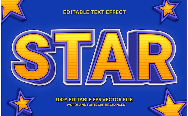 Star editable text effect