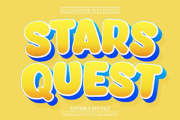 Star quest editable text effect