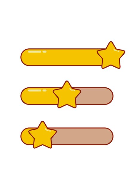 Star rating buttons element loading Progress Bar Sticker Design