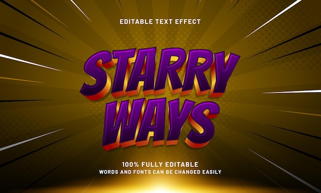 starry ways editable text effect with a galaxy and cosmic text style