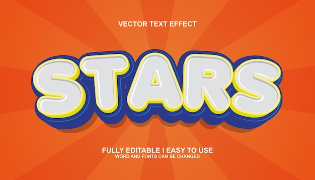 stars 3d editable vector text effect trendy style text effect
