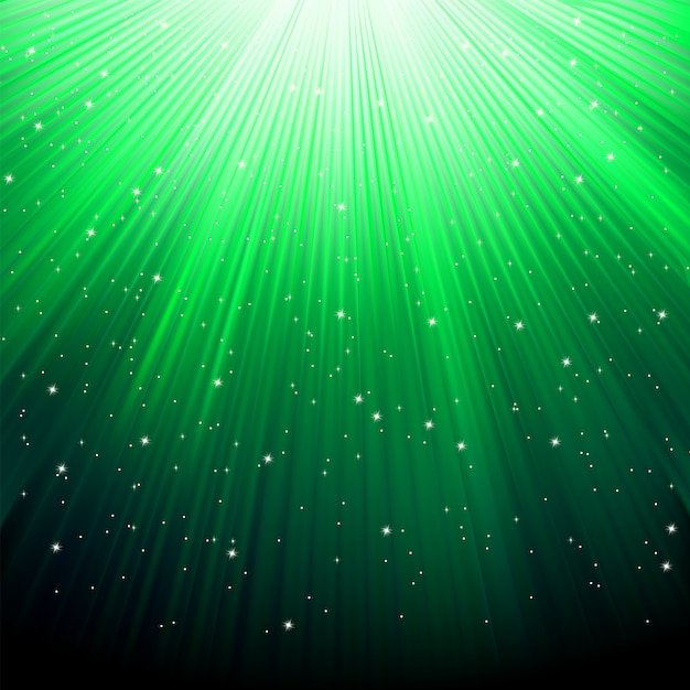 Stars on green striped background. 