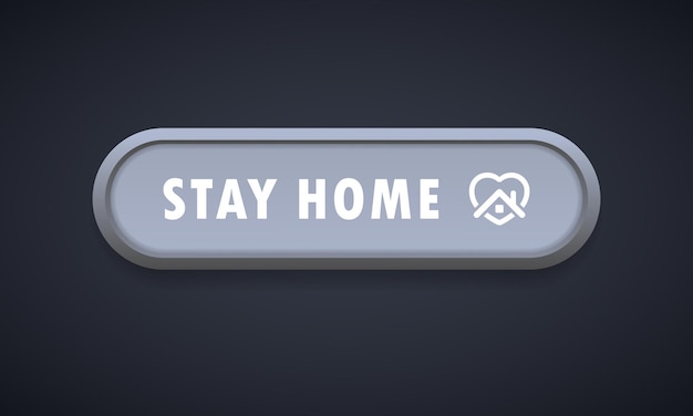 Stay home button icon. Colorful web icon layout button. Blogging. Social media concept. Coronavirus. Pandemic. Vector illustration. EPS 10.