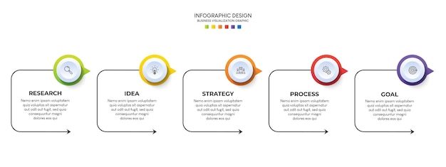 steps business data visualization timeline process infographic template design with icons