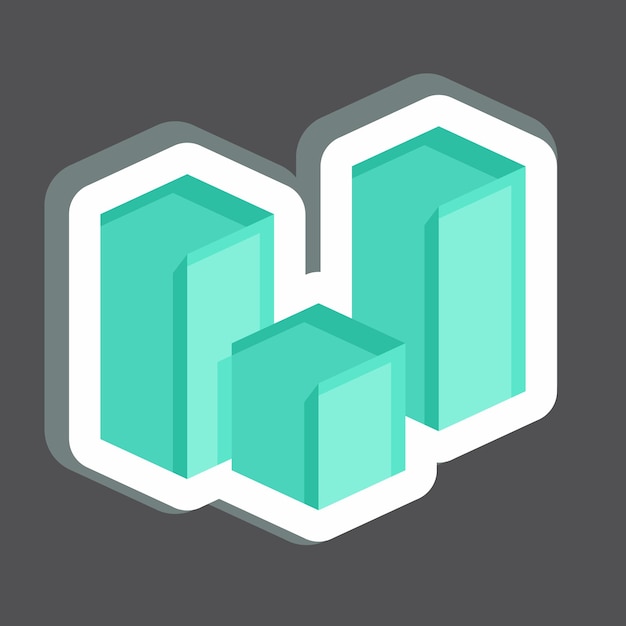 sticker 3d visualication related to 3d visualization symbol simple design