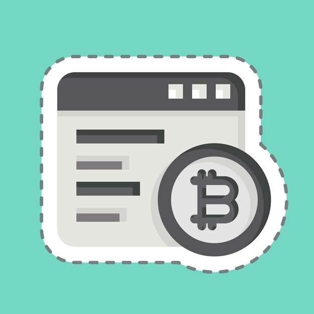 Sticker line cut Mining Software related to Cryptography symbol simple design illustration
